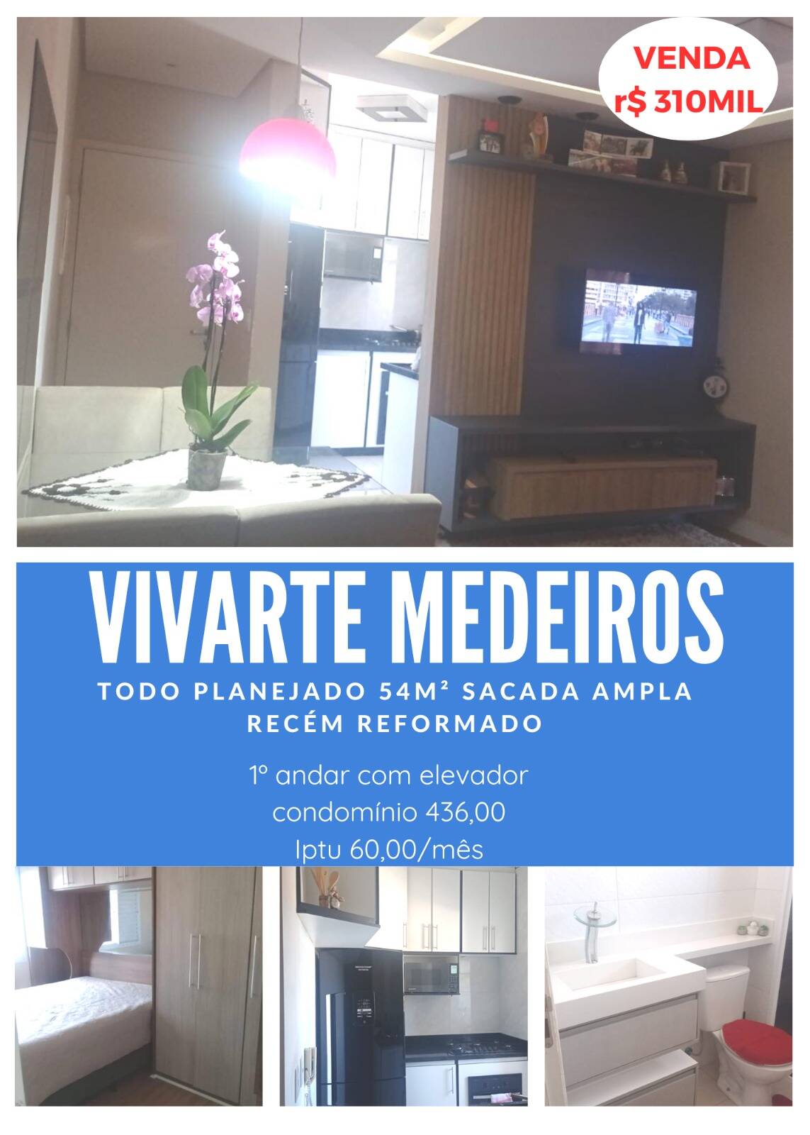 Apartamento à venda com 2 quartos, 56m² - Foto 1