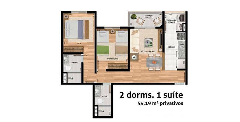 Apartamento à venda com 2 quartos, 56m² - Foto 7